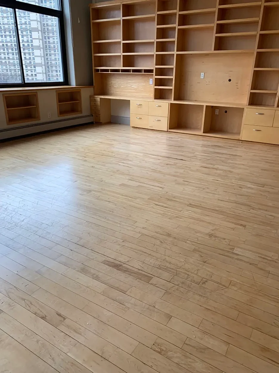 The living room, mid-update. Courtesy of Brooklinteriors