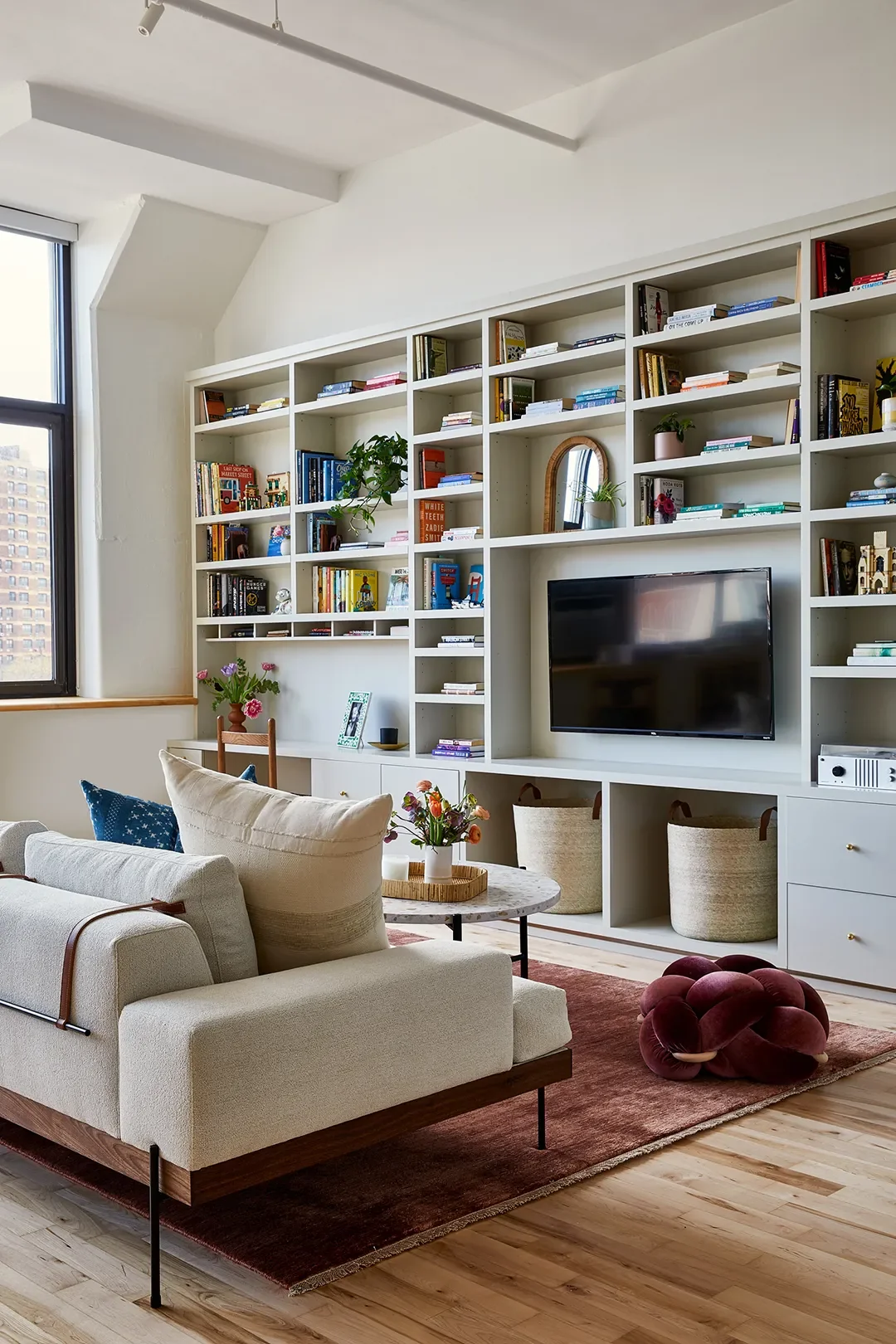 Now a shelf for every book and plant.Egyptian Rug,Armadillo. Photography by Sean Litchfield