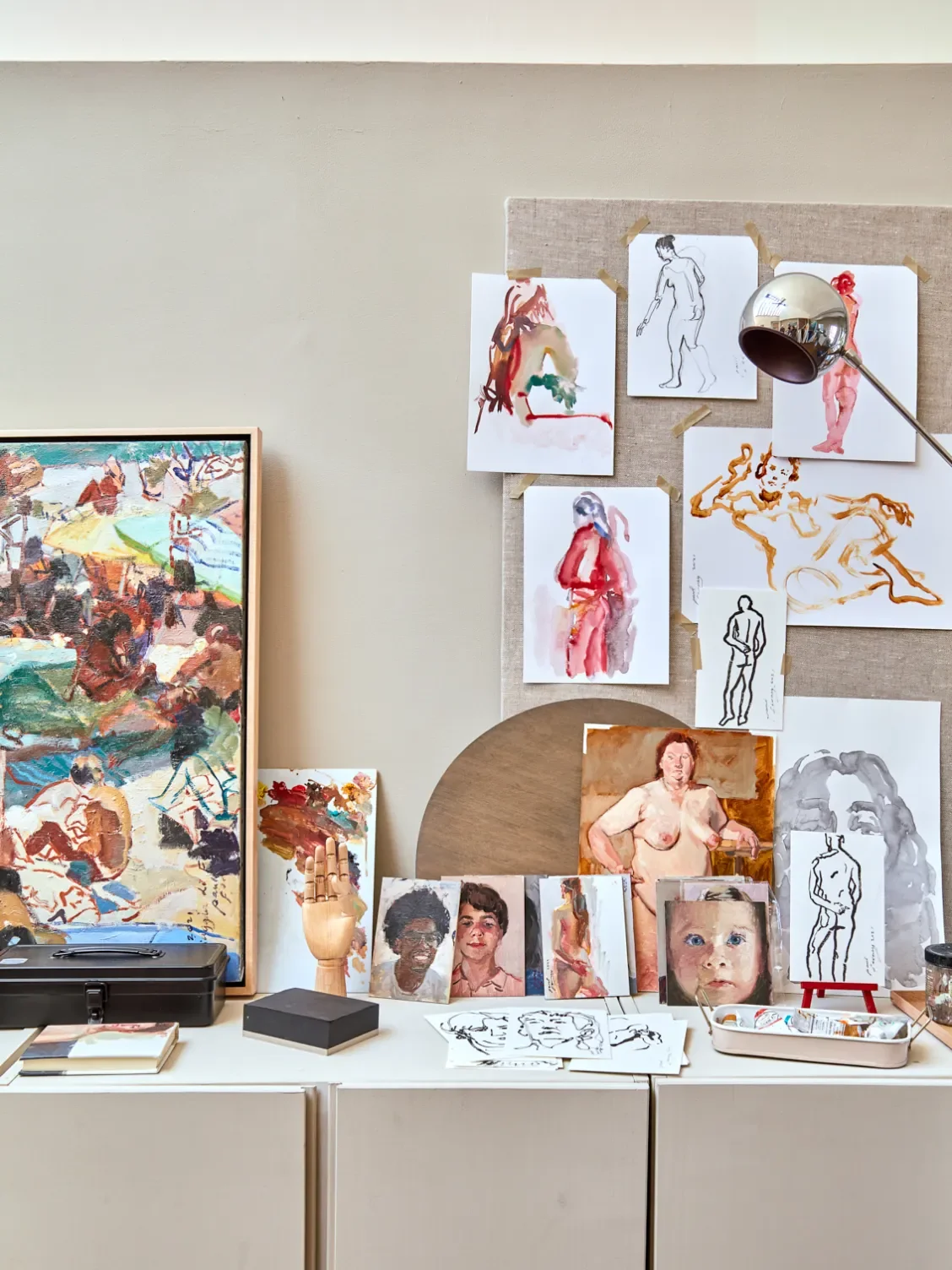 IKEA Storage Doubles as a Paint Easel in This Apartment Art Studio
