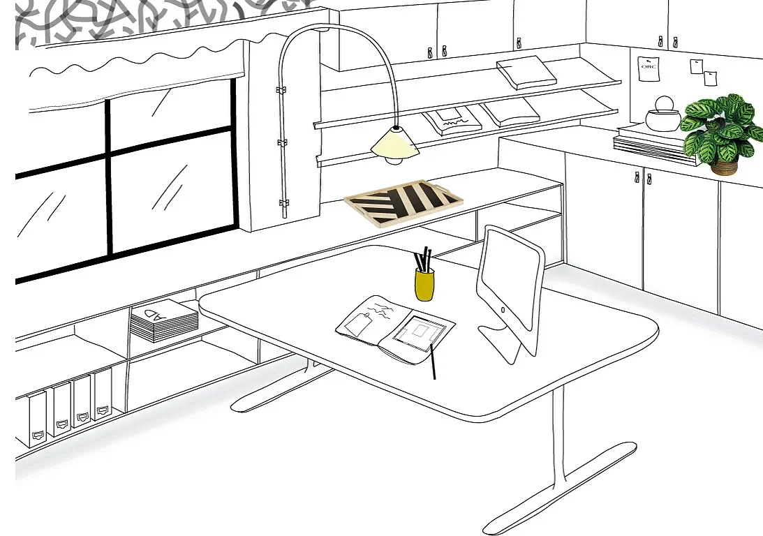 mock up of office space